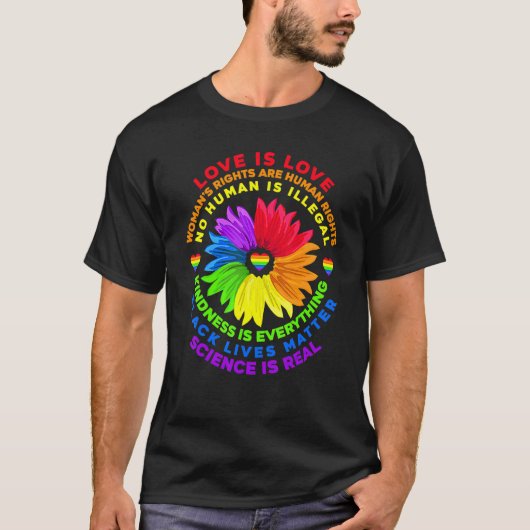 Blume Rainbow Human Black Living Rights Science T-Shirt (Vorderseite)