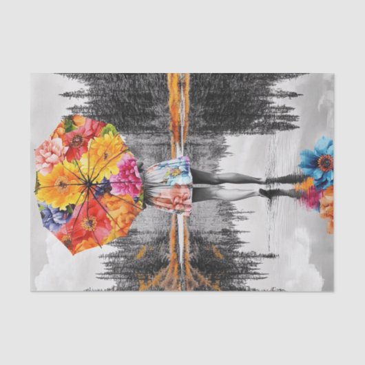 Blume Raindrops5 Seidenpapier (Vorderseite)