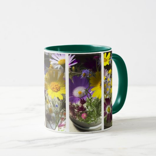 Blume Raster #1 Tasse (VorderseiteRechts)