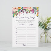 Blume Raten Sie das Baby Song Baby Shower Game (Stehend Vorderseite)