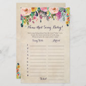 Blume Raten Sie das Baby Song Baby Shower Game (Vorne/Hinten)