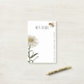 Blume & realistische Beerbungsname & Kontaktinform Post-it Klebezettel (Auf Schreibtisch)