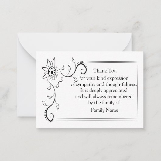 Blume Reben Danke, Cards Mitteilungskarte (Vorderseite)