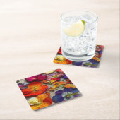 Blume Rechteckiger Pappuntersetzer (Vor Ort)