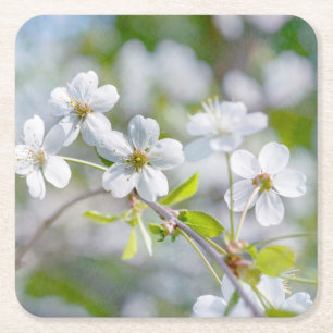 Blume Rechteckiger Pappuntersetzer