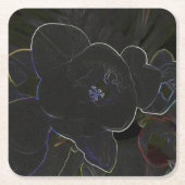 Blume Rechteckiger Pappuntersetzer (Vorderseite)