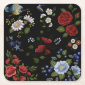 Blume Rechteckiger Pappuntersetzer (Vorderseite)