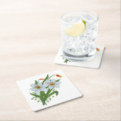 Blume Rechteckiger Pappuntersetzer (Vor Ort)