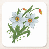 Blume Rechteckiger Pappuntersetzer (Vorderseite)