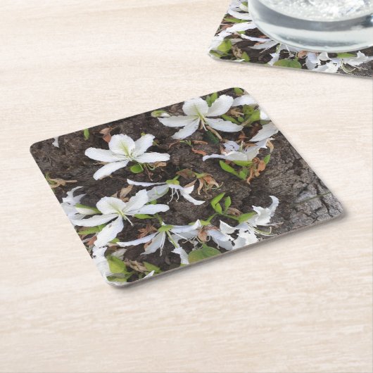 Blume Rechteckiger Pappuntersetzer (angewinkelt)