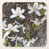 Blume Rechteckiger Pappuntersetzer (Vorderseite)