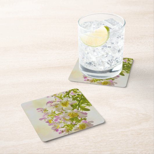 Blume Rechteckiger Pappuntersetzer (Vor Ort)