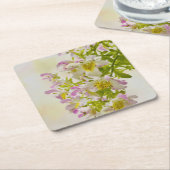 Blume Rechteckiger Pappuntersetzer (angewinkelt)