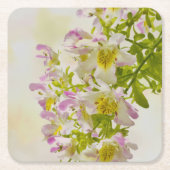 Blume Rechteckiger Pappuntersetzer (Vorderseite)