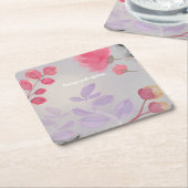 Blume Rechteckiger Pappuntersetzer (angewinkelt)