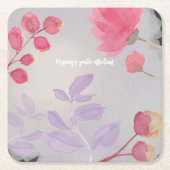 Blume Rechteckiger Pappuntersetzer (Vorderseite)