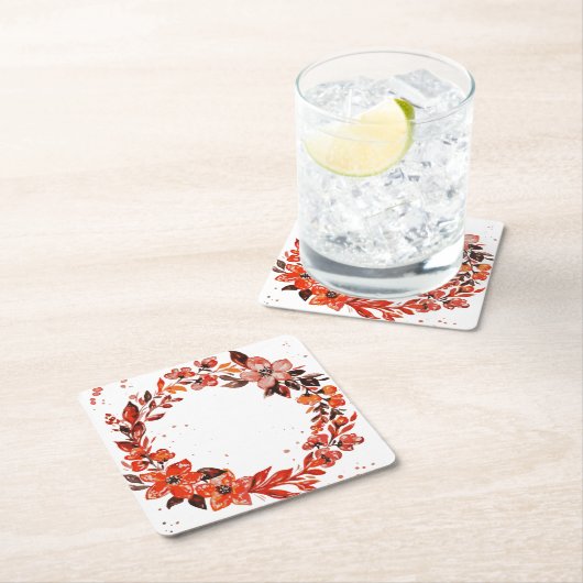 Blume Rechteckiger Pappuntersetzer (Vor Ort)