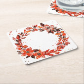 Blume Rechteckiger Pappuntersetzer (angewinkelt)