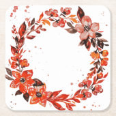 Blume Rechteckiger Pappuntersetzer (Vorderseite)