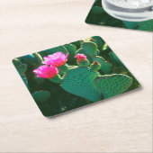 Blume Rechteckiger Pappuntersetzer (angewinkelt)