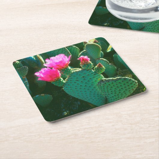 Blume Rechteckiger Pappuntersetzer (angewinkelt)