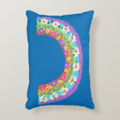 Blume Regenbogen auf Sky Blue Sie individualisiere Dekokissen (Vorderseite(Vertikal))