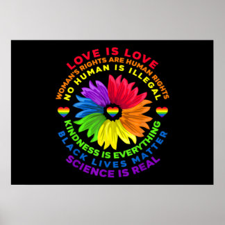 Blume Regenbogen Menschenrechte LGBT Liebe ist Lie Poster