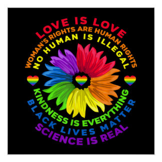 Blume Regenbogen Menschenrechte LGBT Liebe ist Lie Poster