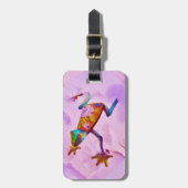 Blume Regenbogenfrosch auf Orchideenschnee Gepäckanhänger (Vorderseite vertikal)