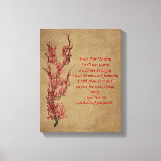 Blume Reiki nur für heute inspirierend Leinwanddruck (Vorderseite)
