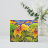 Blume Reise Postkarte (Stehend Vorderseite)