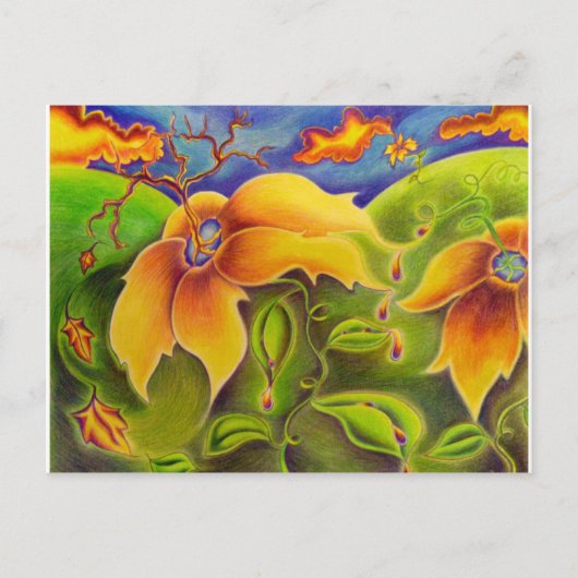 Blume Reise Postkarte (Vorderseite)