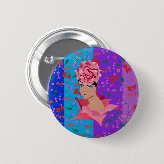 Blume Renewal Bright Floral Girl Button (Vorne & Hinten)
