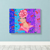 Blume Renewal Bright Floral Girl Leinwanddruck (Insitu (Holzboden))