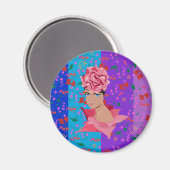 Blume Renewal Bright Floral Girl Magnet (Vorderseite/Rückseite)