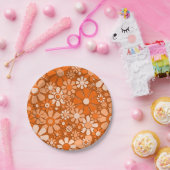 Blume Retro 60er 70er Blumenmuster Pappteller (Party)