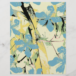 Blume Retro blau und gelb