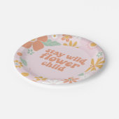 Blume Retro Blumenpapier Geburtstagspolette Pappteller (Schrägansicht)