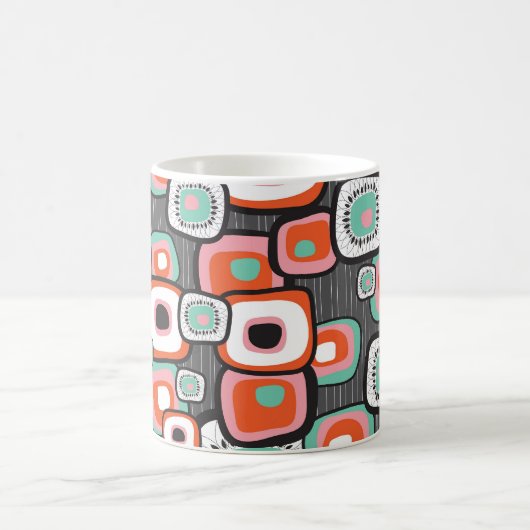 Blume Retro Sushi Quadrate benutzerdefinierte Tass Kaffeetasse (Mittel)