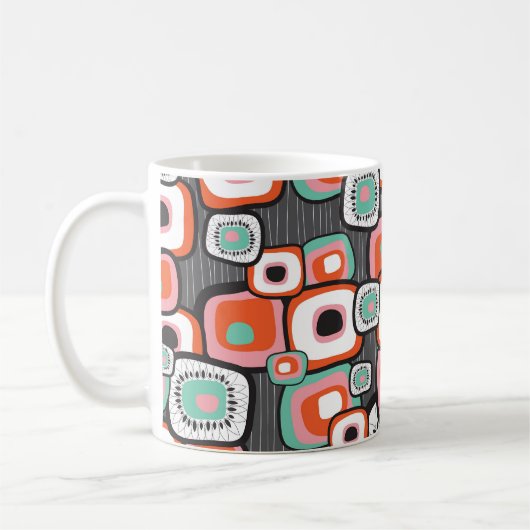 Blume Retro Sushi Quadrate benutzerdefinierte Tass Kaffeetasse (Links)