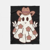 Blume Retro Western Ghost Halloween Funny Cowgirl Fleecedecke (Vorderseite)