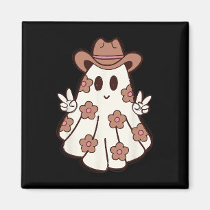 Blume Retro Western Ghost Halloween Funny Cowgirl Magnet