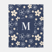 Blume-Rettro Fleecedecke (Vorderseite)