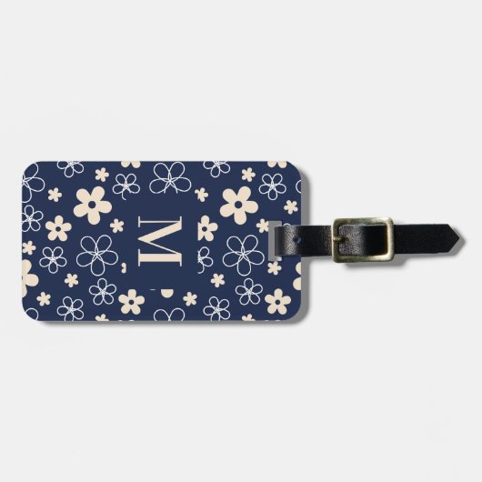 Blume-Rettro Gepäckanhänger (Vorderseite horizontal)
