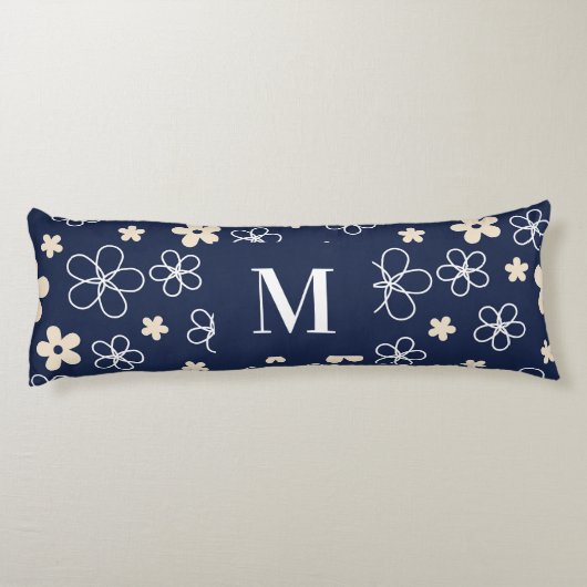 Blume-Rettro Seitenschläferkissen (Rückseite)