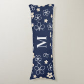 Blume-Rettro Seitenschläferkissen (Vorderseite Vertikal)