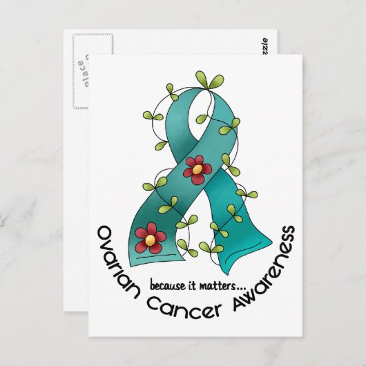 BLUME RIBBON 1 POSTKARTE (Vorne/Hinten)