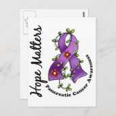 Blume Ribbon 4 Hoffnung Materie Bauchspeicheldrüse Postkarte (Vorne/Hinten)