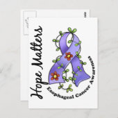 Blume Ribbon 4 Hoffnung Materie Ösophaguskrebs Postkarte (Vorne/Hinten)