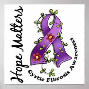 Blume Ribbon 4 Hoffnung Materie zystische Fibrose Poster